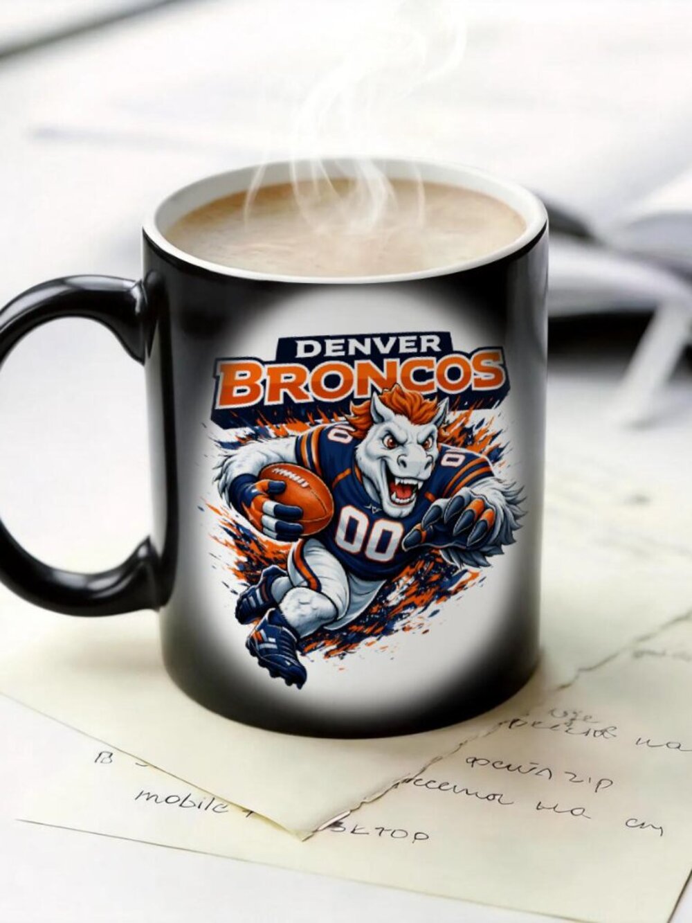 Denver Broncos Matte Heat Reactive Mug NFL Football Fan Cup 11oz